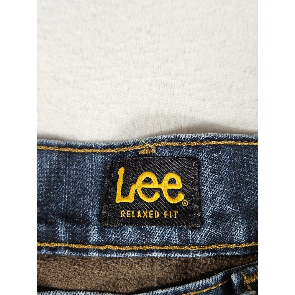 Lee Relaxed Fit Fleece Lined Jeans Mens 38x32 Blue Denim Winter Pants 102055791 - Picture 5 of 11